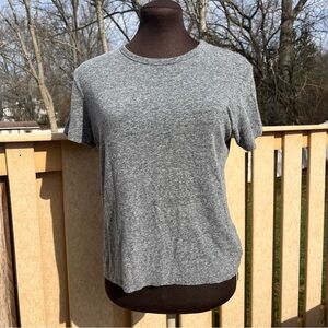 Abercrombie & Fitch Women’s Gray Soft Linen Blend Short Sleeve T-Shirt Size S